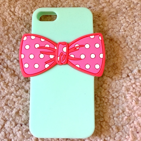 Soft rubber bow iPhone case