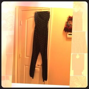 Black with clear rhinestones jumpsuit
