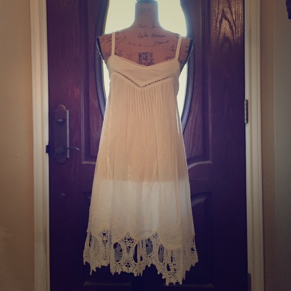 Free people crochet linen dress