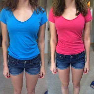 2 (pink and blue) Hollister shirts