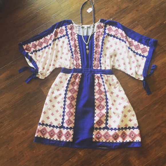 Printed Kimono Dress
