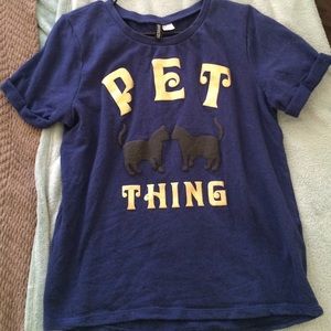 Cute navy short sleeve sweater