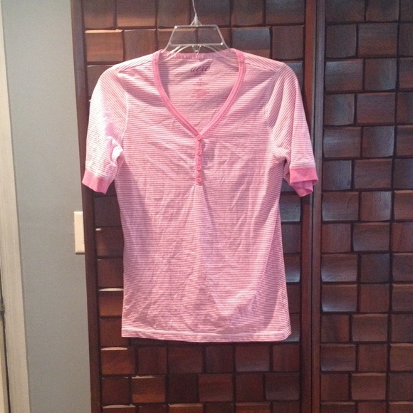 Pink and white shirt with buttons