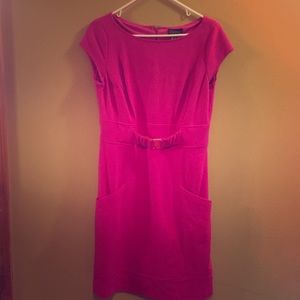 Capsleeve hot pink dress