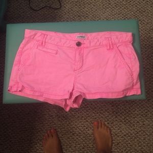 Neon pink shorts