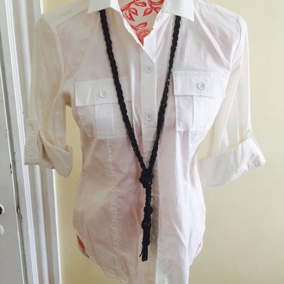 Black long necklace