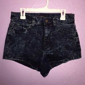 Acid Washed High Waisted Shorts