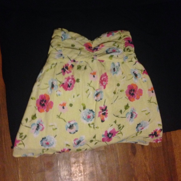 Abercrombie & Fitch floral blue/yellow tube tops - Picture 2 of 4