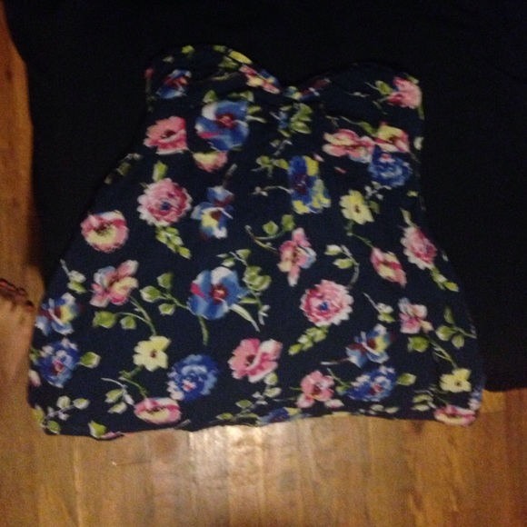 Abercrombie & Fitch floral blue/yellow tube tops - Picture 4 of 4