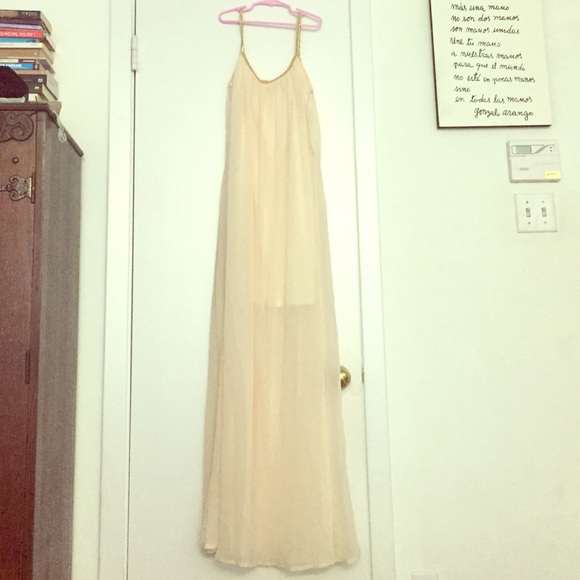 Nude Peach Toned Gladiator Maxi