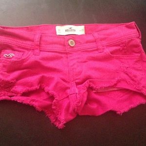 Pink denim shorts Hollister