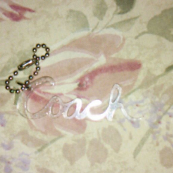 Coach Clear gold glitter script key chain
