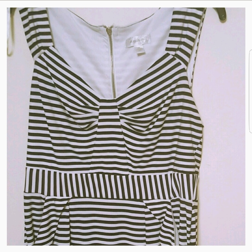 Black and white striped dress