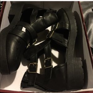 Cute black cut out boots