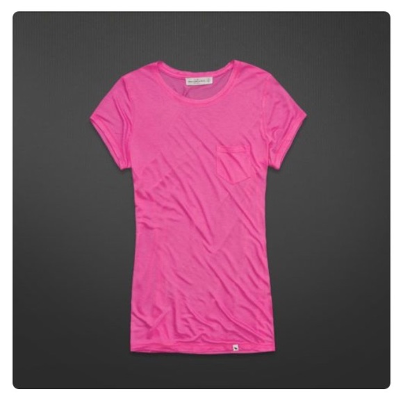 Abercrombie and Fitch hot pink pocket tee
