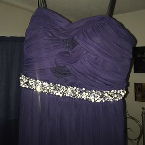 Strapless Midnight Purple Prom Dress