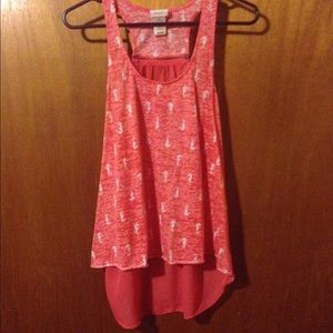 Coral seahorse tank top