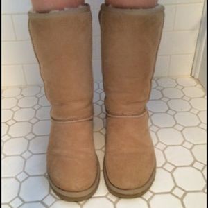 Tall sand colored Uggs