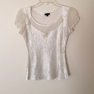 Off-white scrunched, silk Tshirt