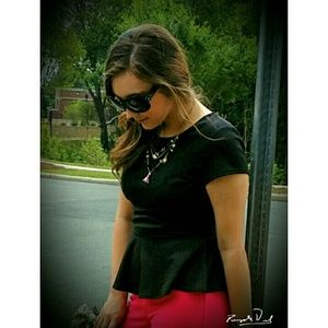Black Peplum Top