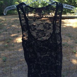 Black Lace Sequined Tank