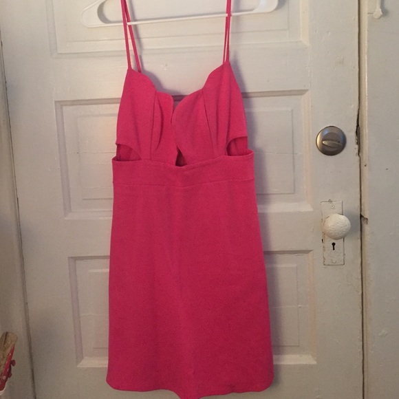 Hot Pink cutout dress