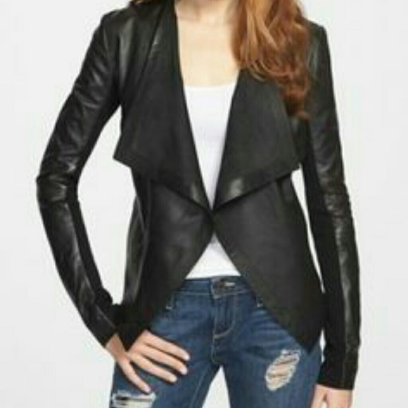 hinge Jackets & Blazers - ✨HPx2✨HINGE "waterfall" black leather jacket