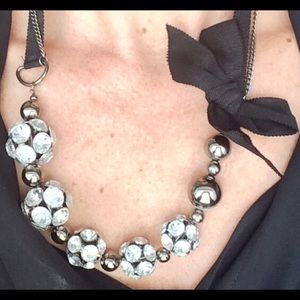 Beaded ribbon necklace