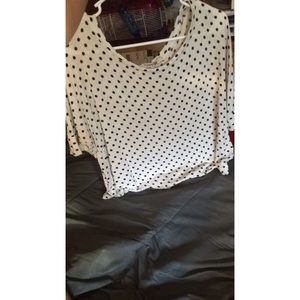 Poka dot loose flowy crop