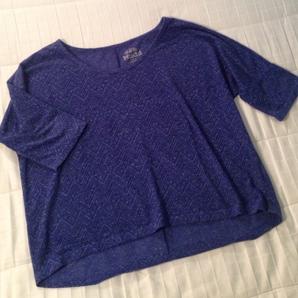 3/4 sleeve blue blouse