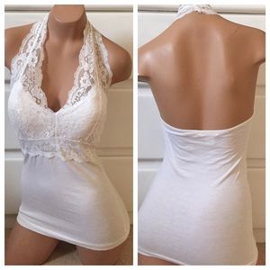 White Lace Halter Top