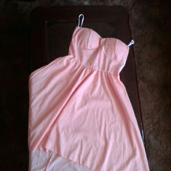 Low-high light pink dress