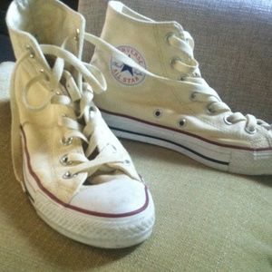 Converse All Star High Top Sneakers in Off White