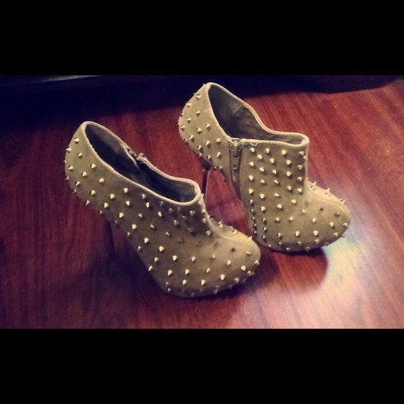 Studded Taupe Boots - Picture 2 of 4