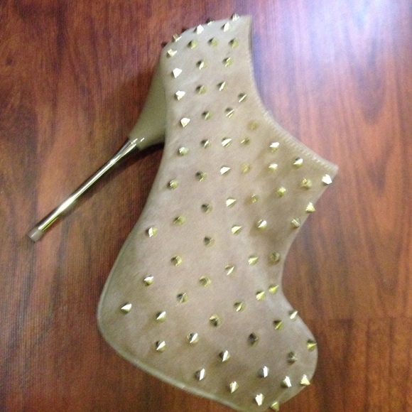 Studded Taupe Boots - Picture 3 of 4