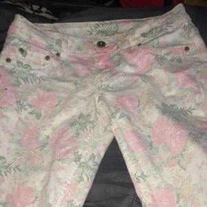 Floral skinny jeans
