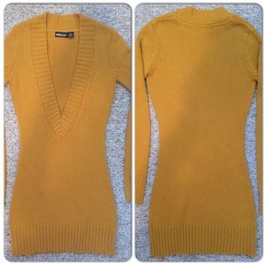 Deep V-neck Sweater Dress