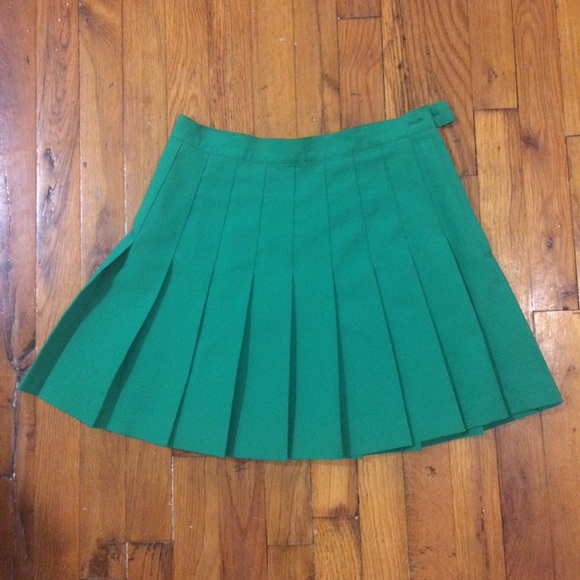 Green pleated vintage skirt.