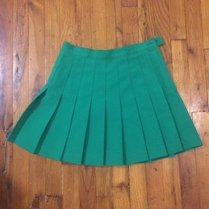 Green pleated vintage skirt.