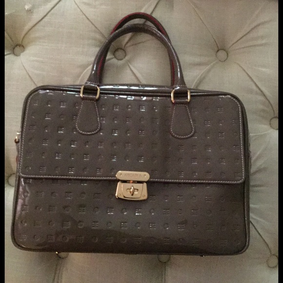 Arcadia Bags Arcadia Italian Patent Leather Taupe Satchel Poshmark