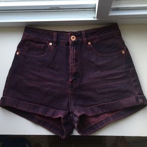 Bullhead High Waisted Burgundy Shorts