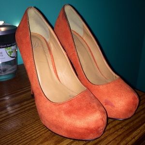 Solid orange 5.5 high heels