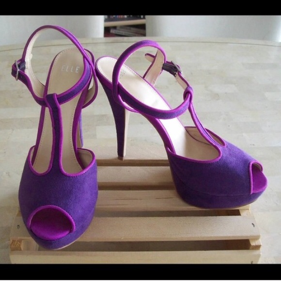 purple t strap heels