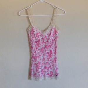 Hollister floral lace tank