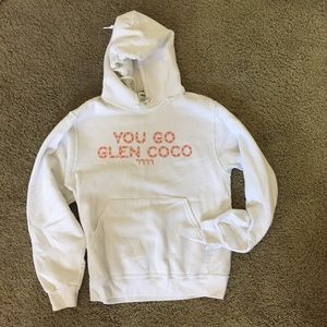 White hoodie with mean girls quote