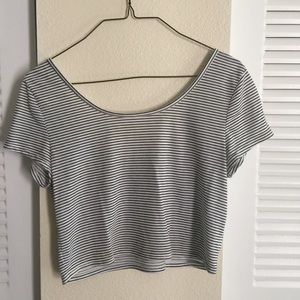 🚫SOLD🚫Black and White Striped Crop Top