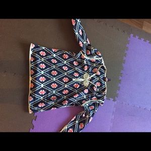 Tory burch long sleeve navy print top