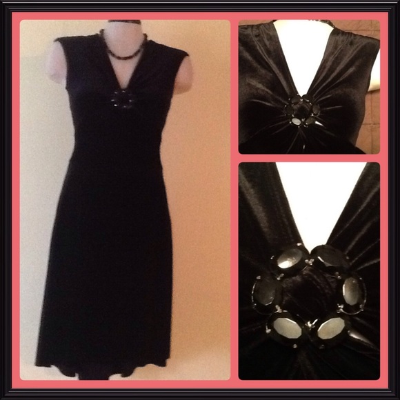 2/$10 High/low Black Velvet Dress