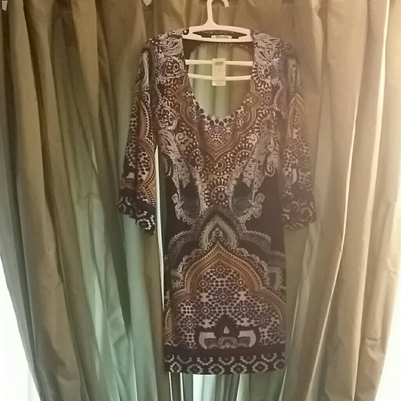 Arden b print quarter sleeve dress