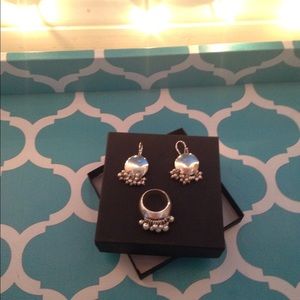 Silpada Sterling Silver Cha Cha Ring and Earrings